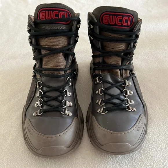 Mens Gucci grey flashtrek Gg High Top Gucci Grey Reflective Flashtrek High-Top Sneakers Gucci main image 3
